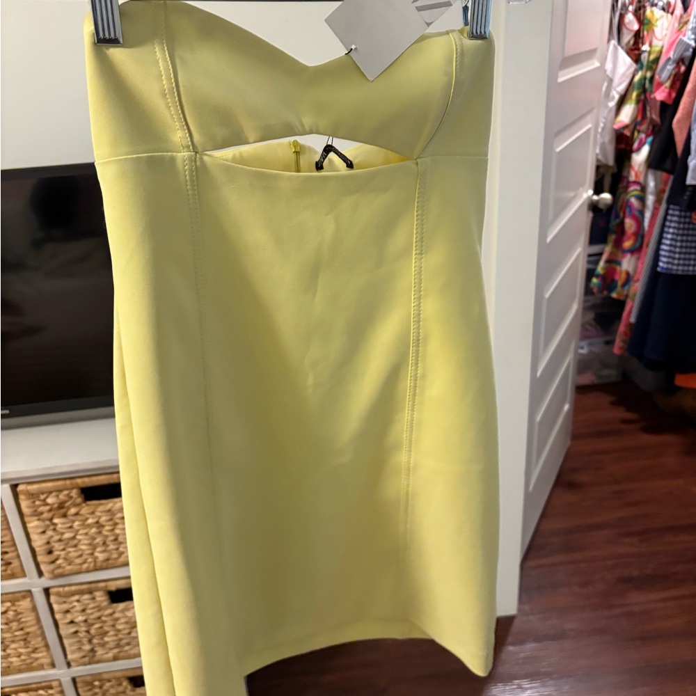Zara Yellow Pencil Skirt